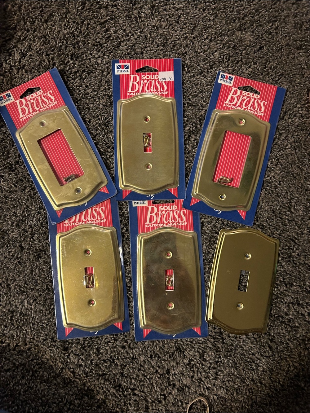 Solid Brass Toggle and Switch Plate Covers — Polished Brass Finish